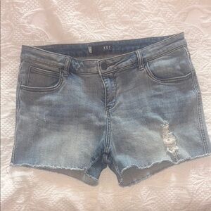 Kut from the Kloth Women's Faded Blue Ripped Jean Shorts